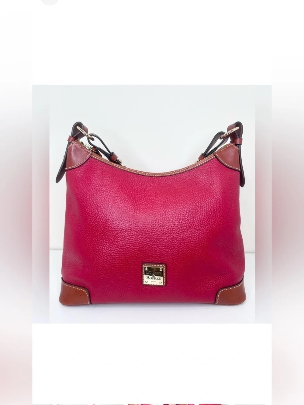 Dooney & Bourke Pebble Grain Hobo Shoulder Bag in Red trending